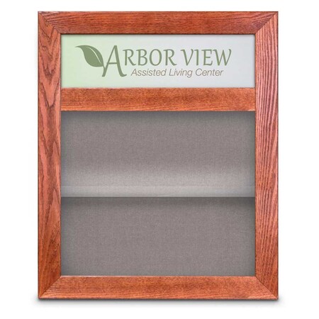 United Visual Products Outdoor Enclosed Combo Board, 42"x32", Bronze Frame/Grey & Burgundy UVCB4232ODBZ-GREY-DBURGU